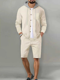 Men's Full Size Casual Hooded Button-Up Top and Shorts Set Plus Size 100400355175188 41 Affordable Fashion Under $100 Jerry's Apparel 