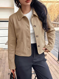 Collared Neck Button Up Jacket 100100599459201 46 Affordable Fashion Under $100 Jerry's Apparel 