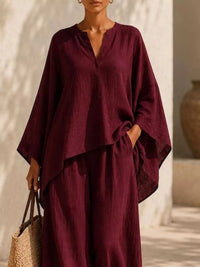 Full Size Loose Fit Top and Wide-Leg Pants Set Plus Size 101001296470286 42 Affordable Fashion Under $100 Jerry's Apparel 