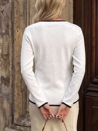 Contrast Trim Button Decor Knit Top 100100871035079 41 Affordable Fashion Under $100 Jerry's Apparel 