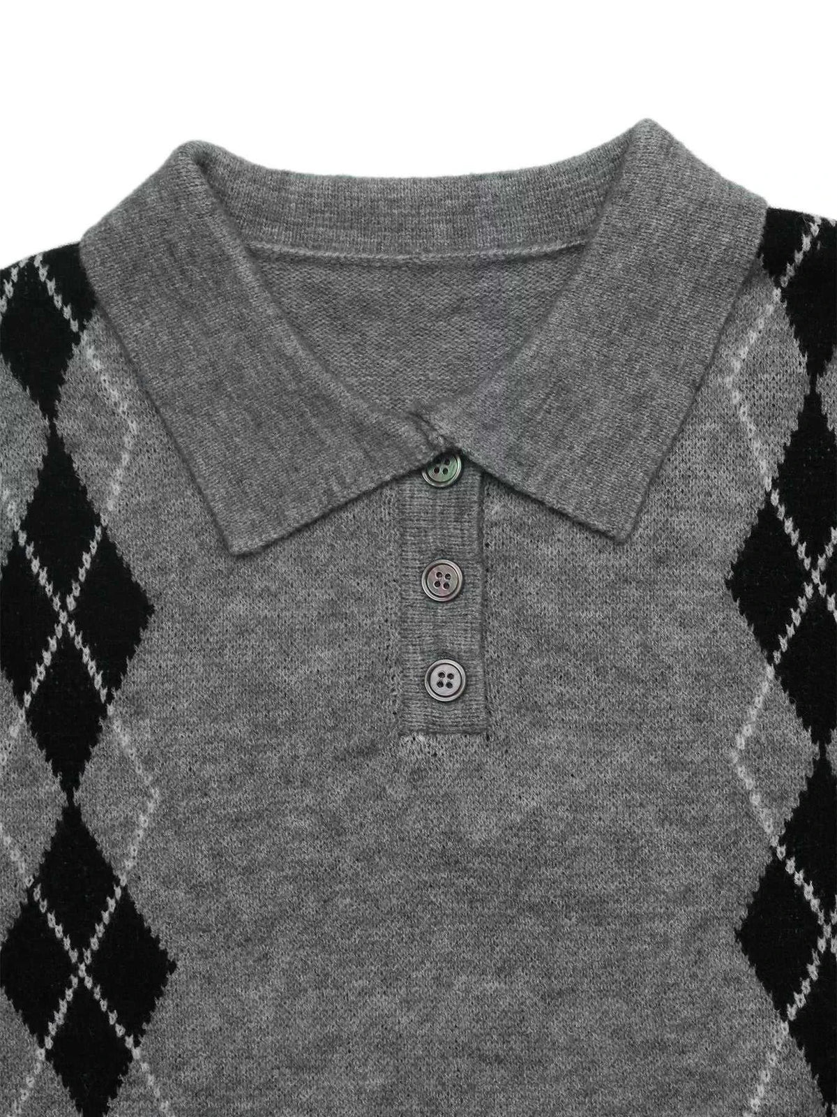 Argyle Patterned Polo Collar Sweater 100100781259890 43 Affordable Fashion Under $100 Jerry's Apparel 