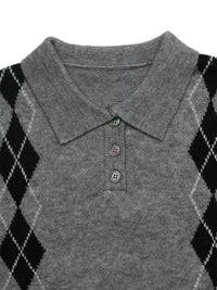 Argyle Patterned Polo Collar Sweater 100100781259890 43 Affordable Fashion Under $100 Jerry's Apparel 