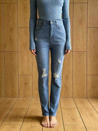 High-Waisted Distressed Jeans 100100550939009 40 Affordable Fashion Under $100 Jerry's Apparel 