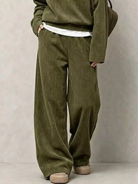 Corduroy Button Detail Top and Wide-Leg Pants Set 101001305640558 63 Affordable Fashion Under $100 Jerry's Apparel 