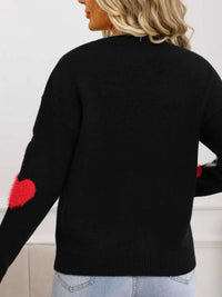 Valentine's Day Heart Pattern Knit Sweater 100100558392039 50 Gifts for Her Jerry's Apparel 