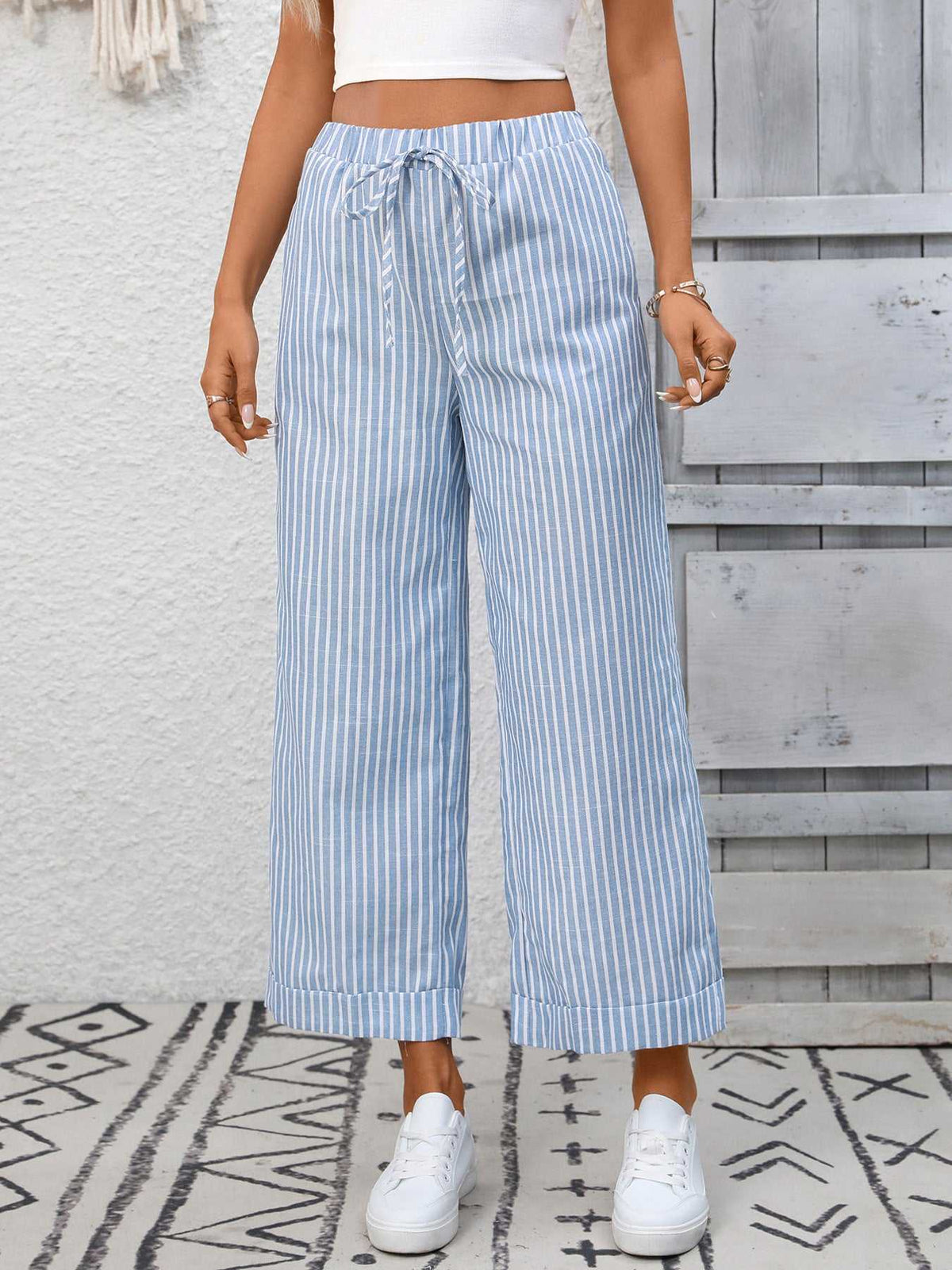 Striped Wide Leg Pants 100100886278692 32 Affordable Fashion Under $100 Jerry's Apparel 