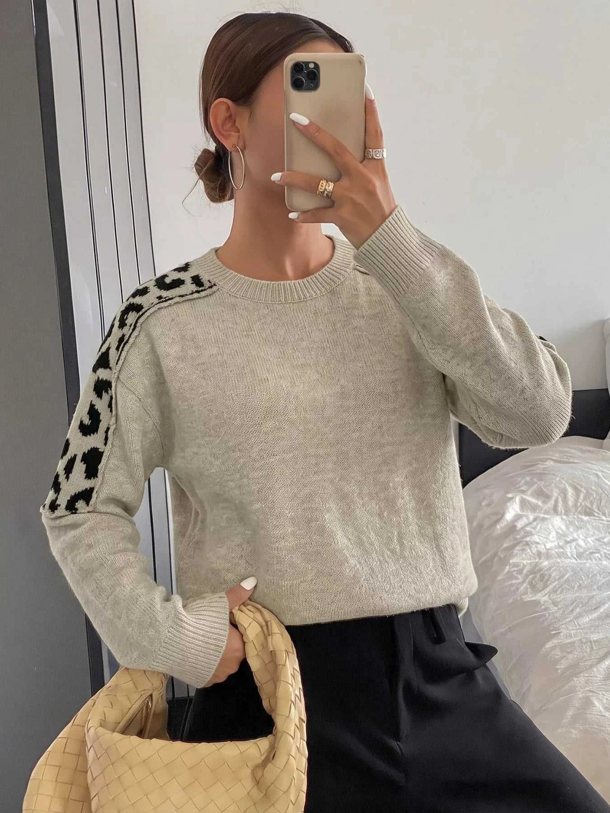 Leopard Round Neck Sweater 100100975897355 41 Affordable Fashion Under $100 Jerry's Apparel 