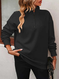 Quarter Zip Dropped Shoulder Sweatshirt 100100362581547 41 Affordable Fashion Under $100 Jerry's Apparel 