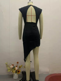 Full Size Elegant Asymmetrical Backless Pleated Dress Plus Size 101001993790464 70 Affordable Fashion Under $100 Jerry's Apparel 