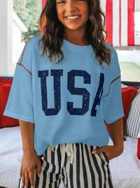 USA Graphic Ribbed Knit T-Shirt 100100664845562 30 Affordable Fashion Under $100 Jerry's Apparel 
