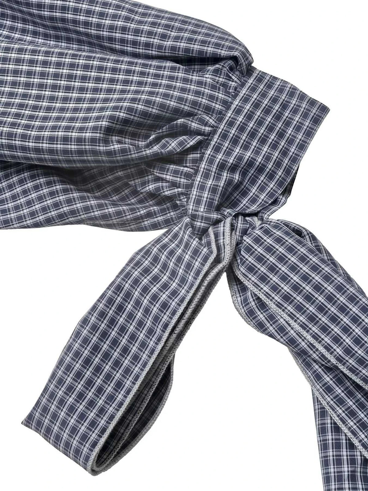 Gingham Button Up Shirt with Tie-Sleeve Detail 101001756453060 45 Affordable Fashion Under $100 Jerry's Apparel 