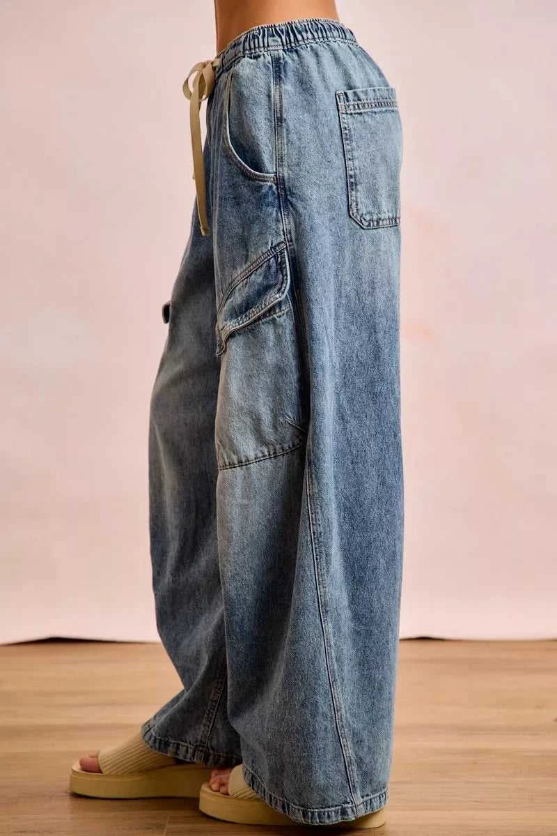 BiBi Baggy Barrel Jeans With Cargo Pockets 100100274921735 65 Affordable Fashion Under $100 Jerry's Apparel 