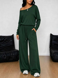 Full Size One-Shoulder Top and Drawstring Pants Set Plus Size 100100885816388 29 Affordable Fashion Under $100 Jerry's Apparel 