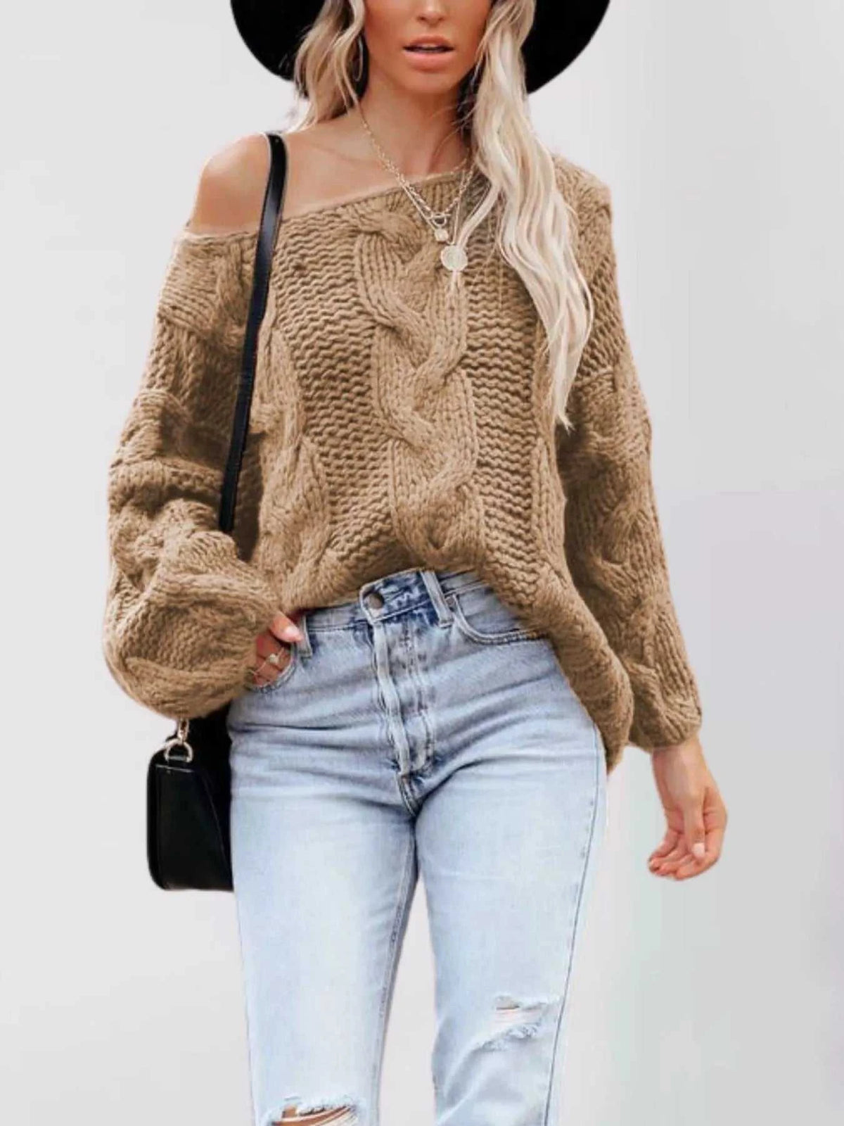 Chunky Cable Knit Long Sleeve Sweater 100100564229501 50 Affordable Fashion Under $100 Jerry's Apparel 