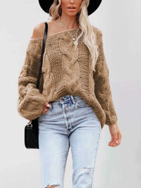 Chunky Cable Knit Long Sleeve Sweater 100100564229501 50 Affordable Fashion Under $100 Jerry's Apparel 