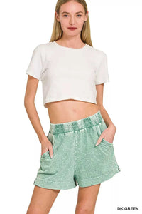 Zenana Halo Snow Washed Exposed Seam Top & Shorts Set 100100554881174 45 Affordable Fashion Under $100 Jerry's Apparel 