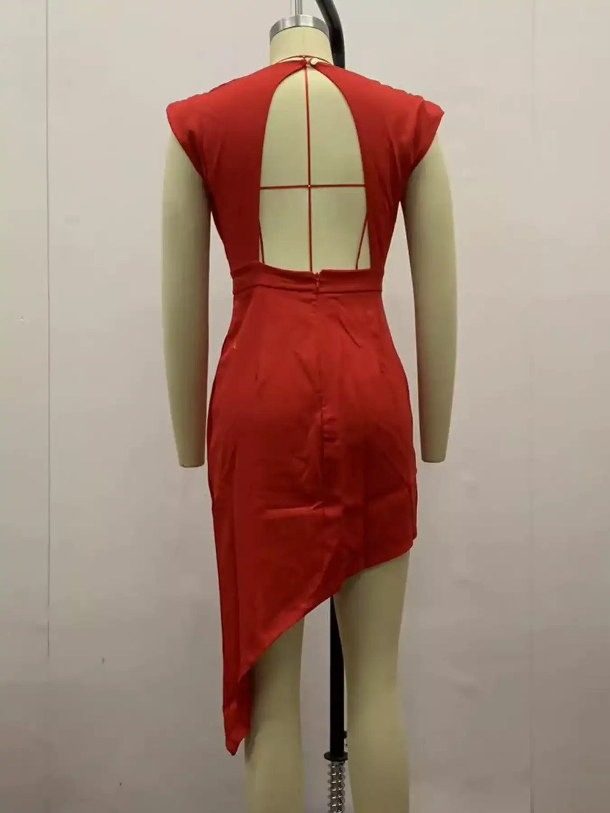 Full Size Elegant Asymmetrical Backless Pleated Dress Plus Size 101001993790464 70 Affordable Fashion Under $100 Jerry's Apparel 
