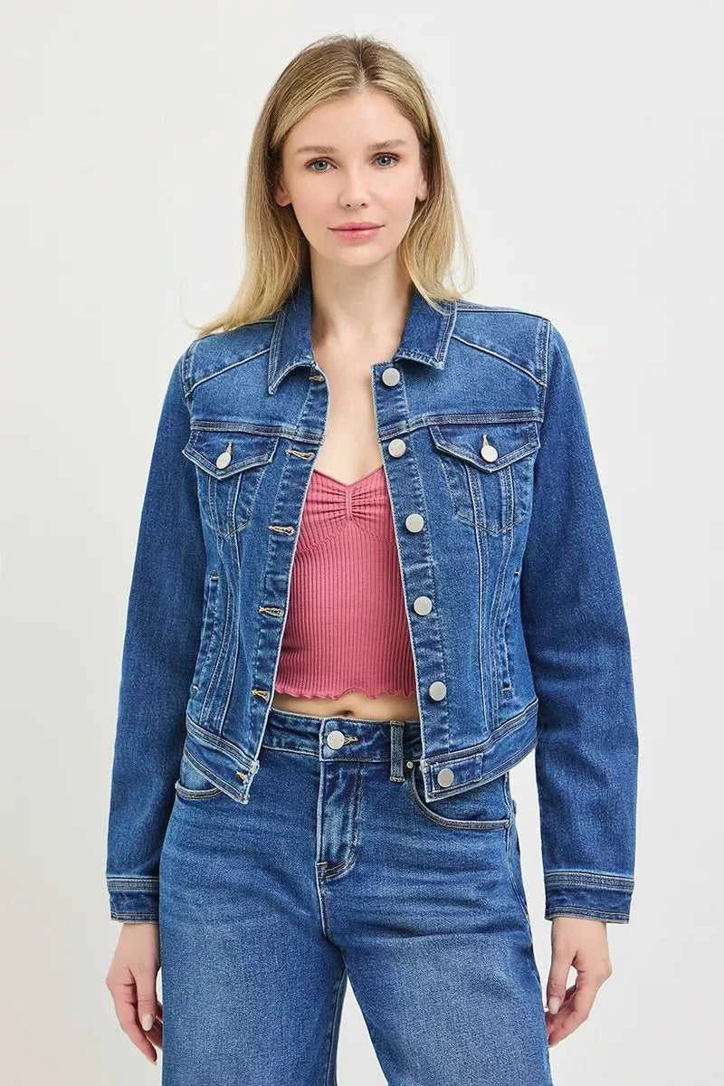 RISEN Basic Fitted Button Down Denim Jacket 100100498931332 68 Affordable Fashion Under $100 Jerry's Apparel 
