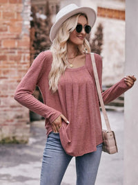Square Neck Long Sleeve T-Shirt 100100618971989 31 Affordable Fashion Under $100 Jerry's Apparel 