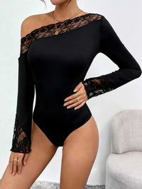 Lace Trim One Shoulder Bodysuit 100100275818598 31 Affordable Fashion Under $100 Jerry's Apparel 