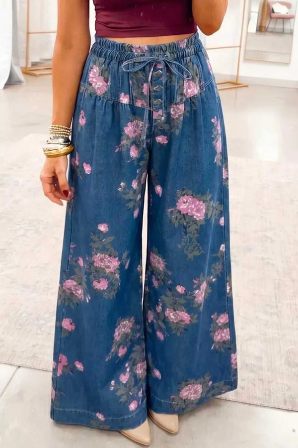Floral Wide Leg Jeans 100100151161624 64 Affordable Fashion Under $100 Jerry's Apparel 