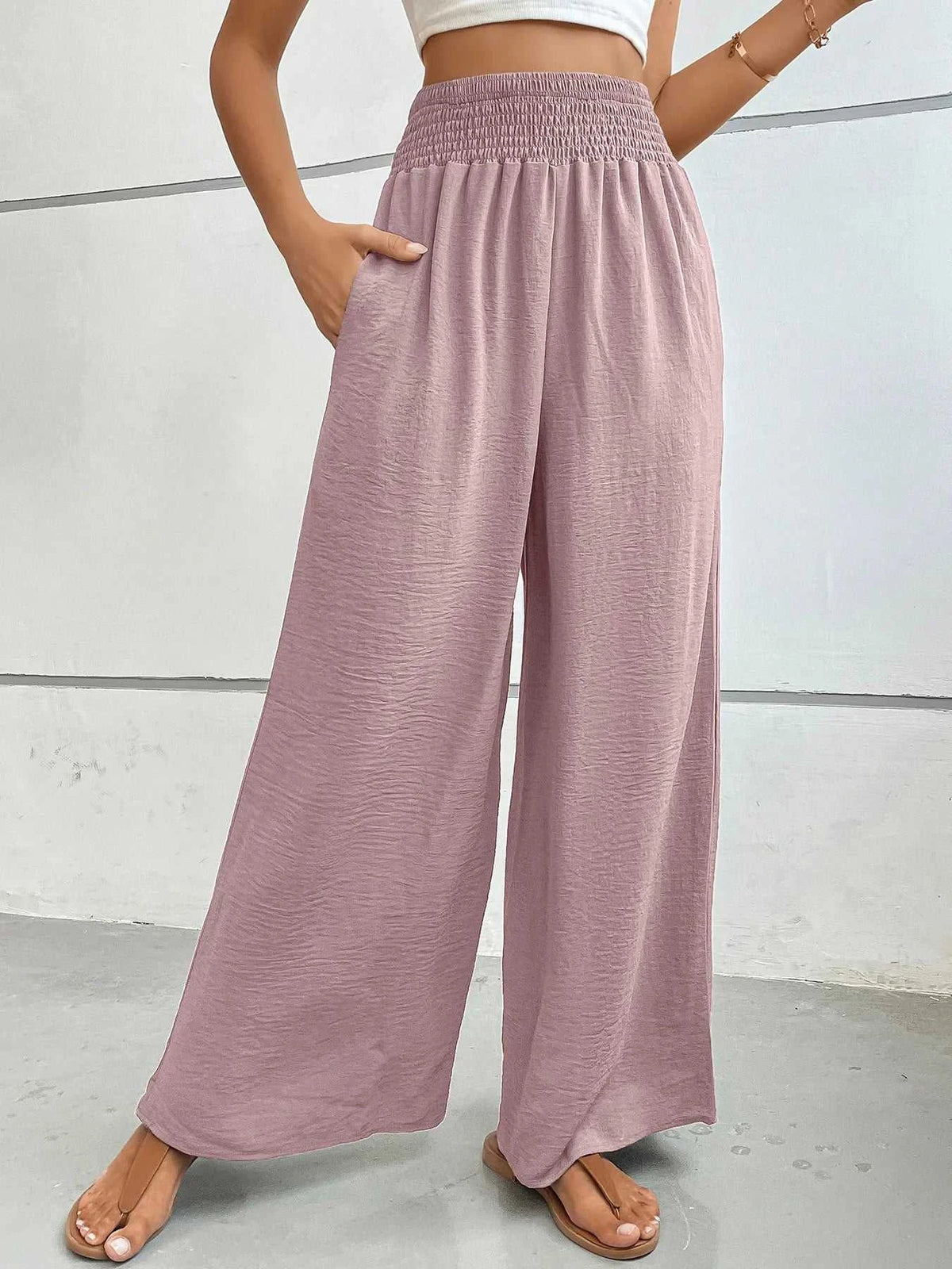 High-Waisted Wide Leg Pants 100100827101945 34 Affordable Fashion Under $100 Jerry's Apparel 