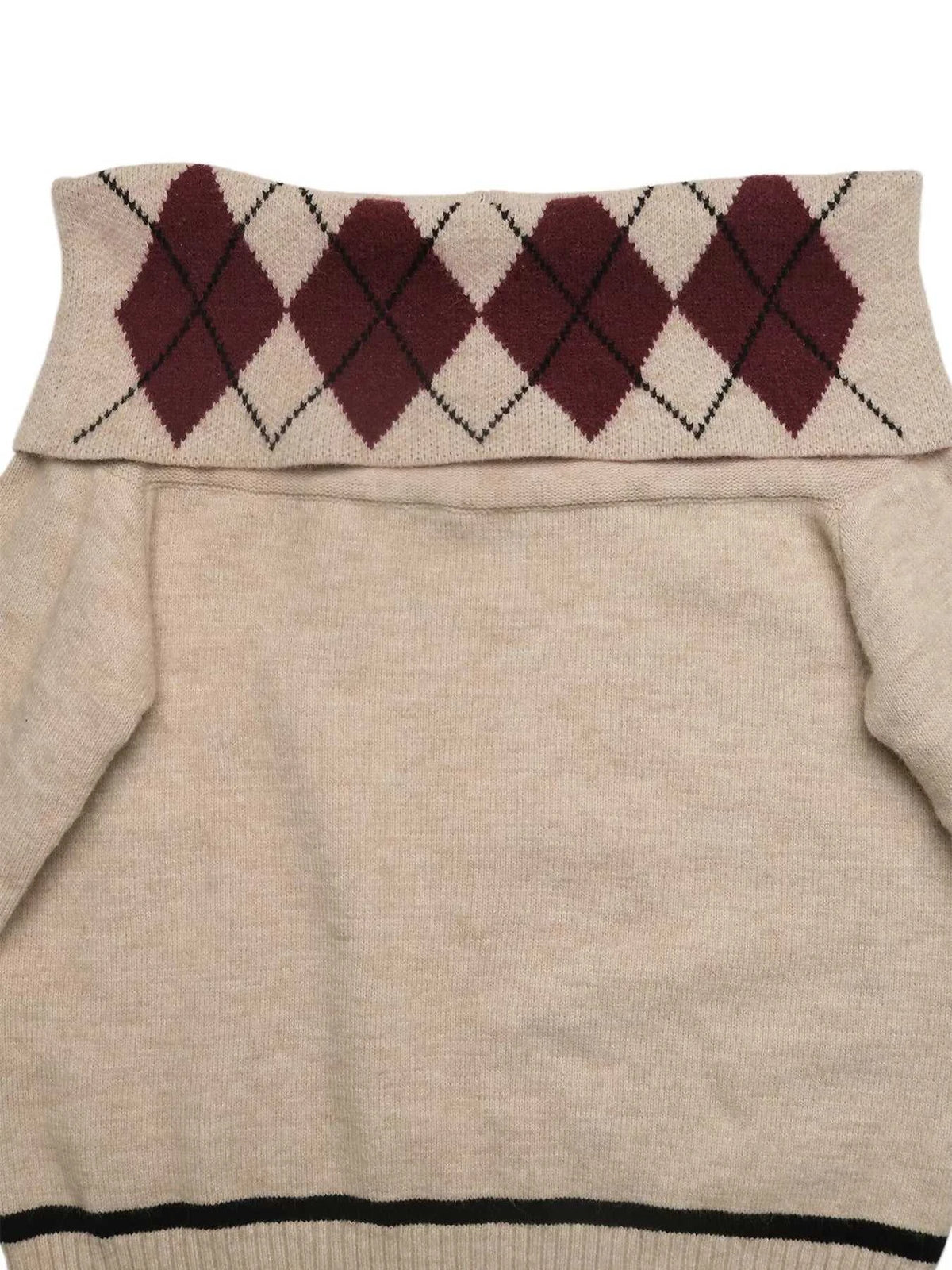 Off-Shoulder Argyle Pattern Sweater 100100066394324 44 Affordable Fashion Under $100 Jerry's Apparel 