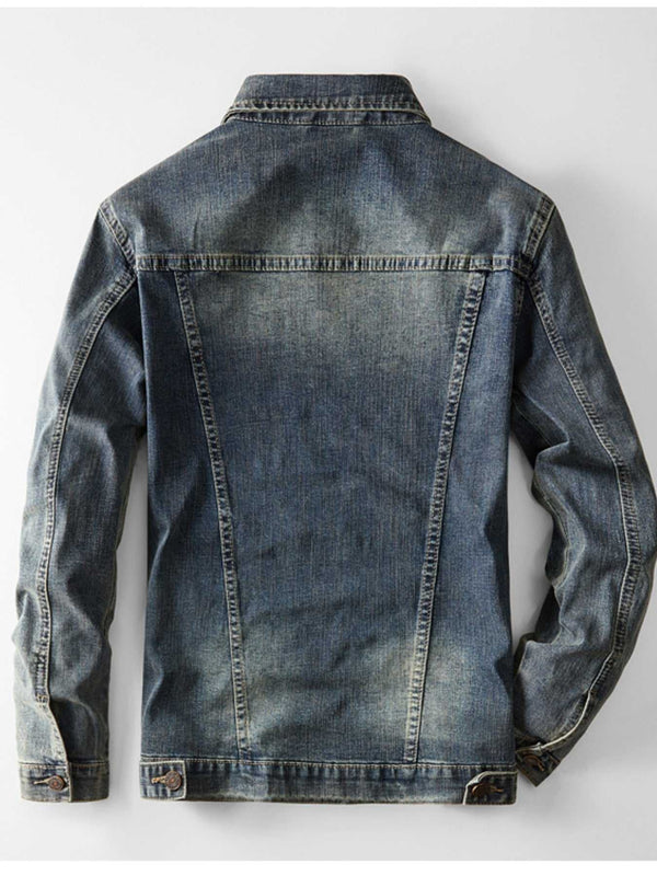 Men's Plus Size Vintage Wash Denim Jacket 100400969328187 109 Fashion Forward Plus Size Clothing Jerry's Apparel 