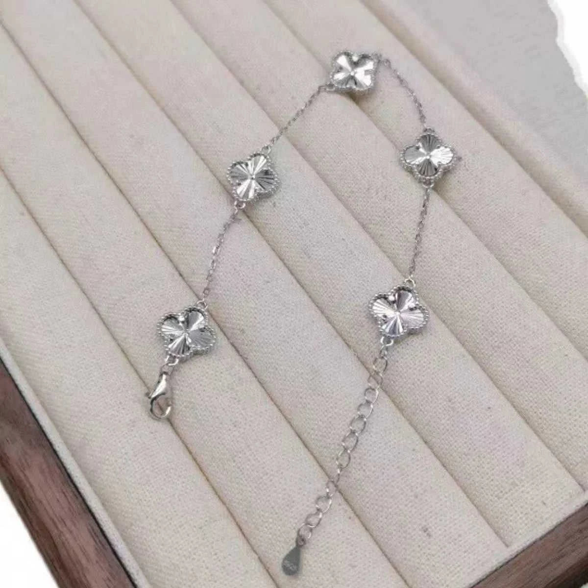 925 Sterling Silver Chain Four Leaf Clover Bracelet 100500382215875 73 Affordable Fashion Under $100 Jerry's Apparel 