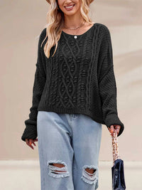 Cable Knit Dropped Shoulder Sweater 100100337070242 47 Affordable Fashion Under $100 Jerry's Apparel 