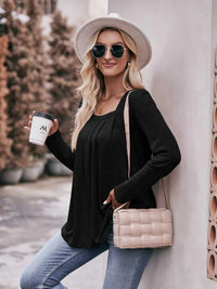 Square Neck Long Sleeve T-Shirt 100100618971989 31 Affordable Fashion Under $100 Jerry's Apparel 
