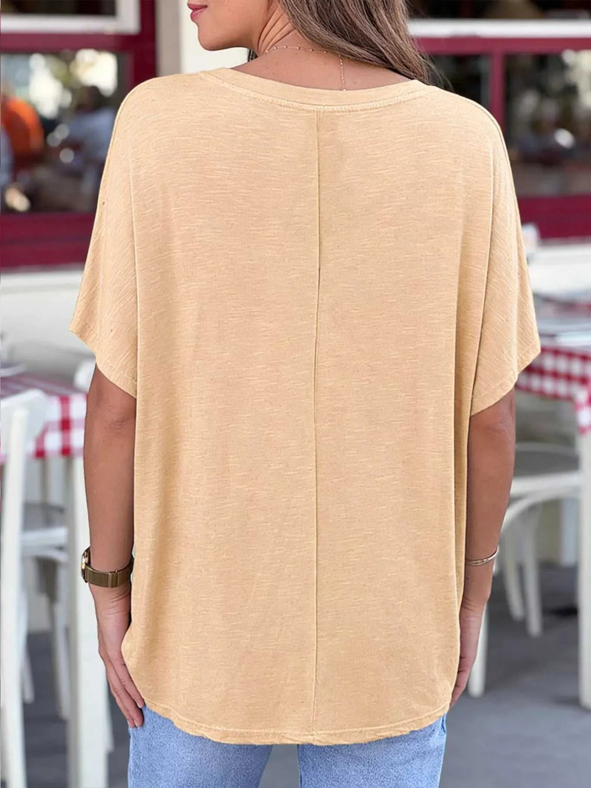 Casual V-Neck Relaxed Fit T-Shirt 100100751365785 22 Affordable Fashion Under $100 Jerry's Apparel 