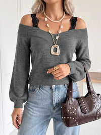 Off-Shoulder Lace Trim Sweater 100100123351801 43 Affordable Fashion Under $100 Jerry's Apparel 