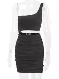 One-Shoulder Cutout Ruched Bodycon Mini Dress 101001098960768 27 Gifts for Her Jerry's Apparel 