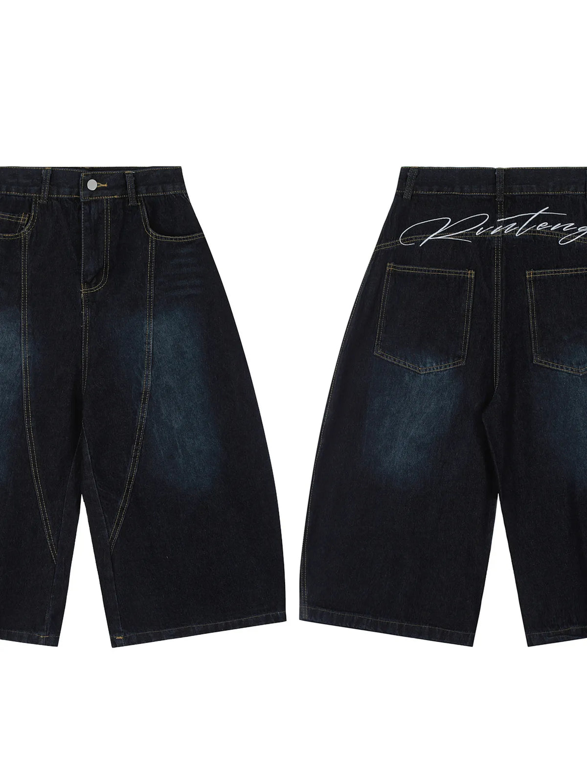 Men's Oversized Wide-Leg Denim Shorts