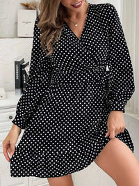 Polka Dot Wrap Mini Dress 100100856547633 32 Affordable Fashion Under $100 Jerry's Apparel 