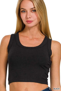 Zenana Ribbed Scoop Neck Cropped Tank Top 100100606591723 18 Affordable Fashion Under $100 Jerry's Apparel 