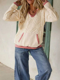 Crochet Panel Kangaroo Pocket Hoodie 100100680471392 52 Affordable Fashion Under $100 Jerry's Apparel 