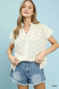 Umgee Lace Button-Front Top 100100371791401 55 Affordable Fashion Under $100 Jerry's Apparel 