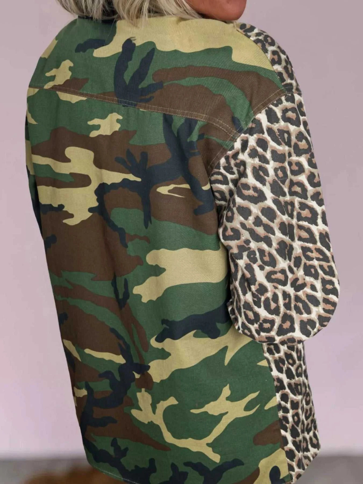 Camouflage Leopard Print Mixed Pattern Oversized Jacket 100100061921936 66 Affordable Fashion Under $100 Jerry's Apparel 