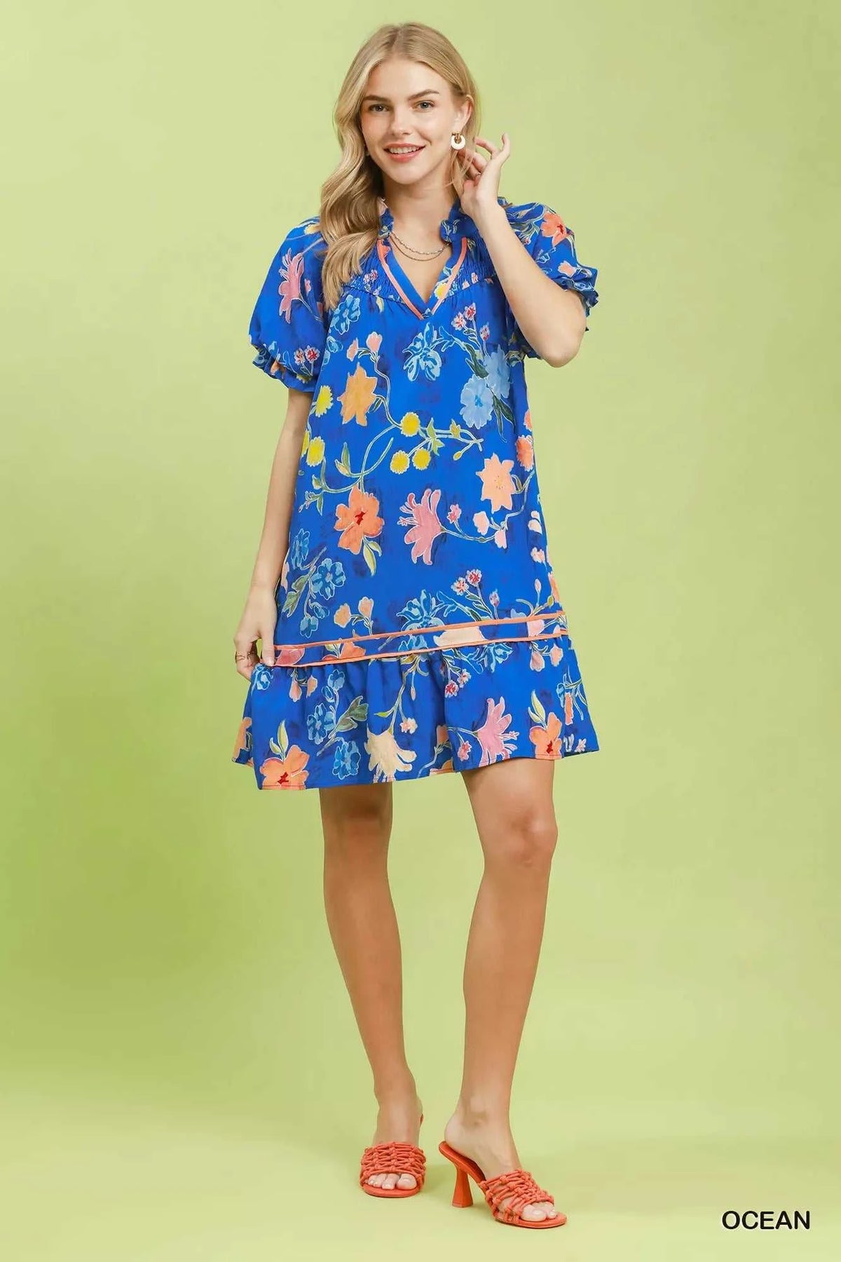 Umgee Floral Ruffle Hem Mini Dress 100100012841788 64 Affordable Fashion Under $100 Jerry's Apparel 