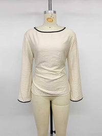 Contrast Trim Flare Sleeve Blouse 100100839982212 27 Affordable Fashion Under $100 Jerry's Apparel 