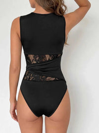 Sheer Lace Panel Sleeveless Bodysuit 100100288738131 28 Gifts for Her Jerry's Apparel 