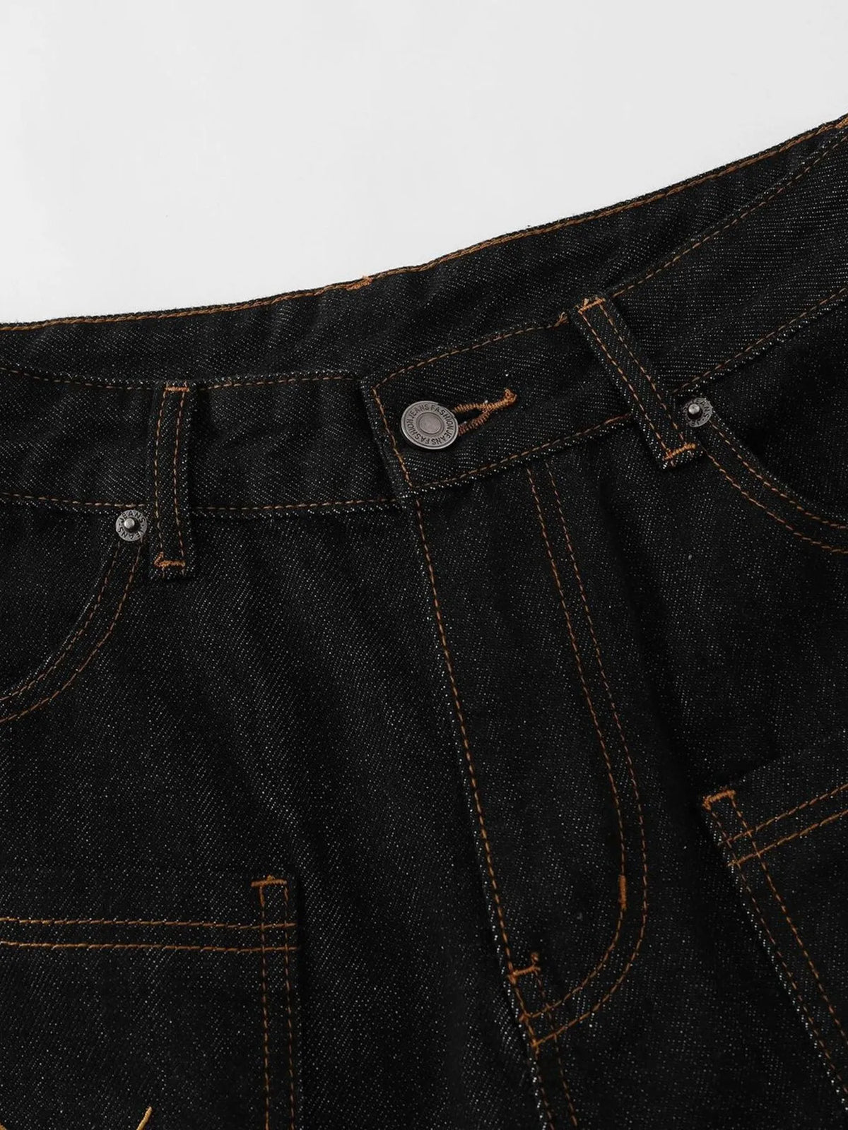 Men's Wide Leg Denim Shorts with Embroidered Pocket Detail