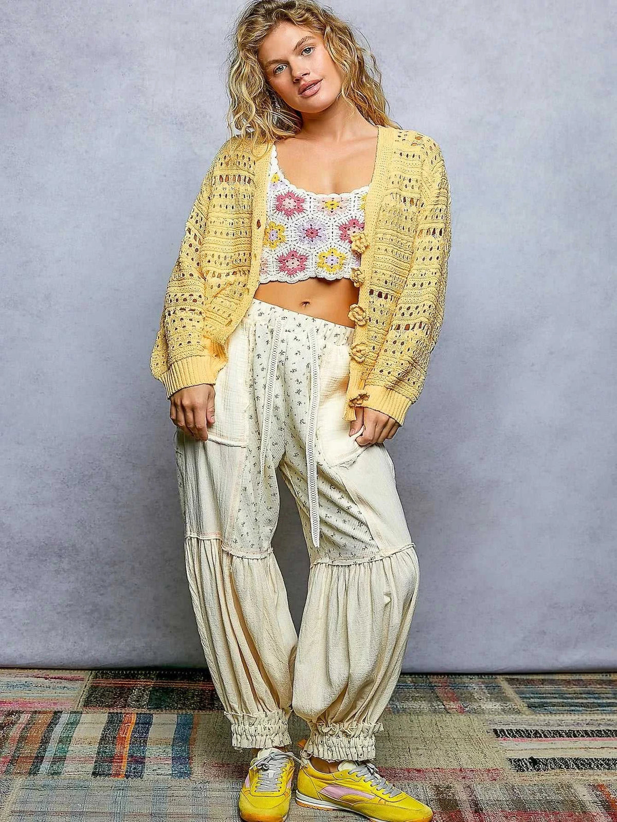 POL Open-Knit Floral Button Cardigan 100100283151560 66 Affordable Fashion Under $100 Jerry's Apparel 