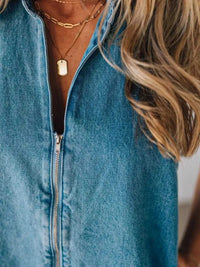 Sleeveless Zip-Up Denim Romper 100100749391272 52 Affordable Fashion Under $100 Jerry's Apparel 