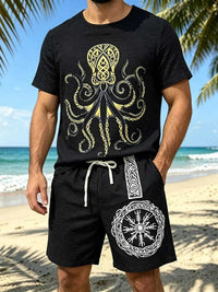 Men's Full Size Round Neck Tee and Shorts Set Plus Size 100400477639442 40 Affordable Fashion Under $100 Jerry's Apparel 