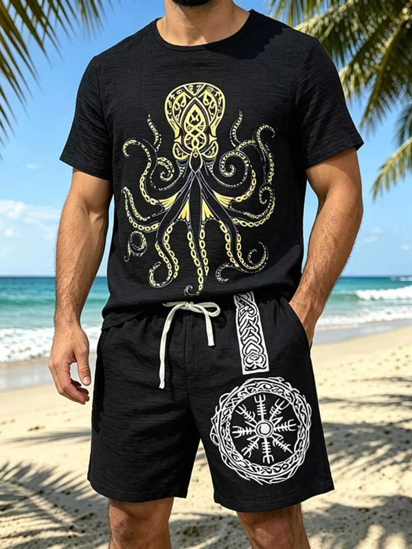 Men's Full Size Round Neck Tee and Shorts Set Plus Size 100400477639442 40 Affordable Fashion Under $100 Jerry's Apparel 