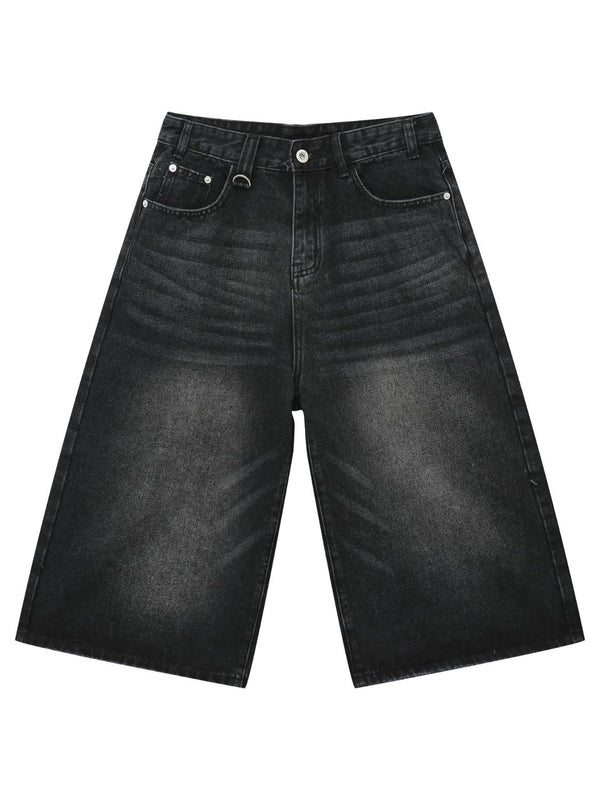 Men's Wide Leg Denim Shorts