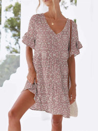 Polka Dot V-Neck Short Sleeve Mini Dress 100100568295398 24 Gifts for Her Jerry's Apparel 